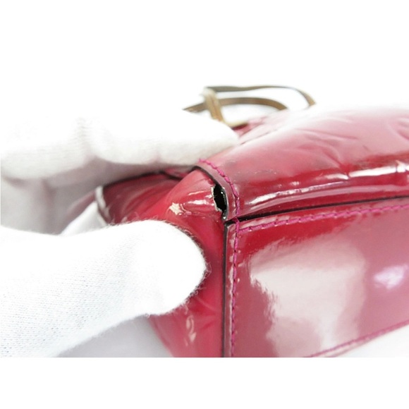 Louis Vuitton Glossy Red Tote with Brown Handles - Picture 5 of 14